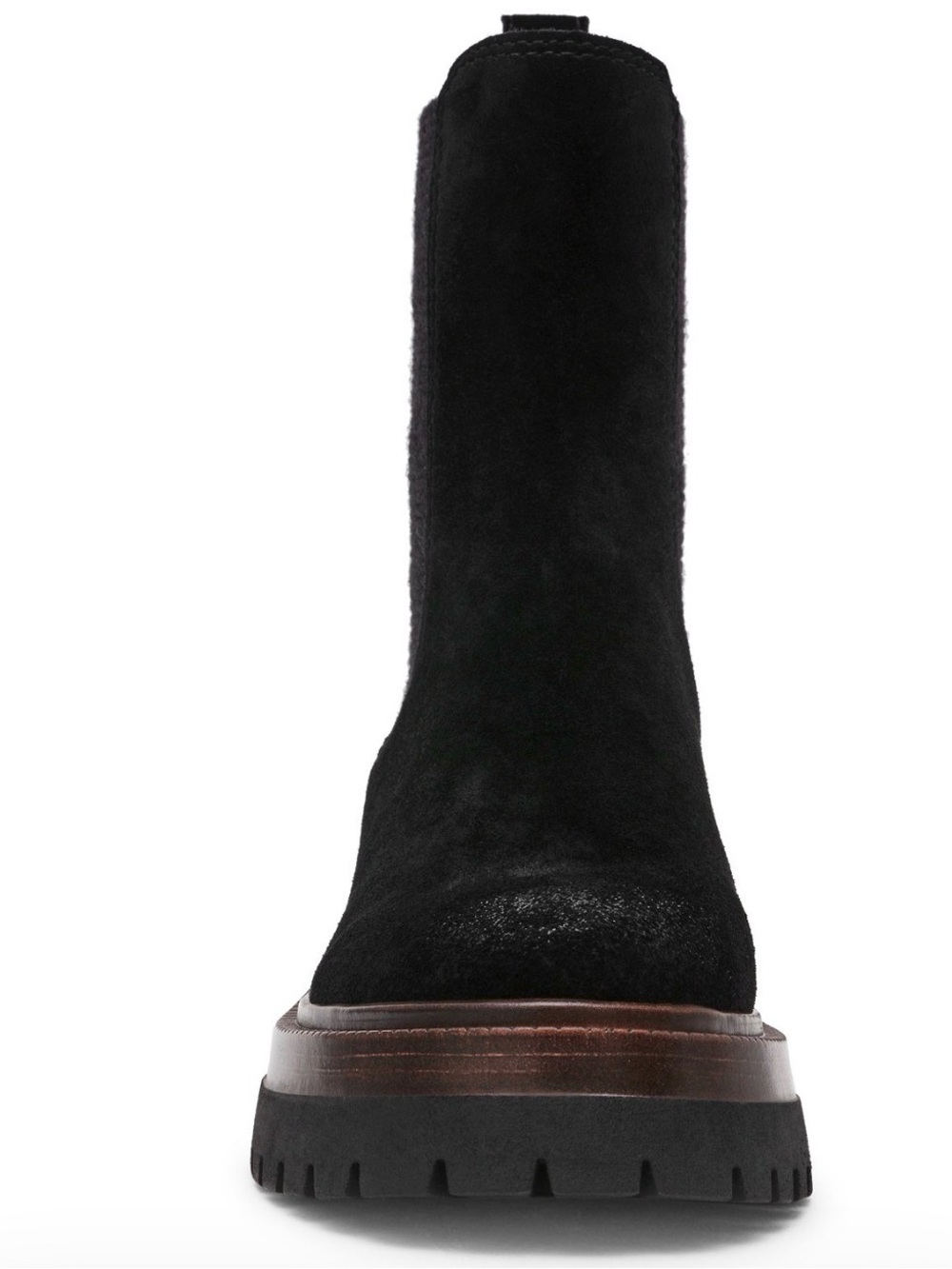 Steve Madden Black Suede Chelsea Lug Boot